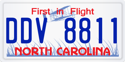 NC license plate DDV8811