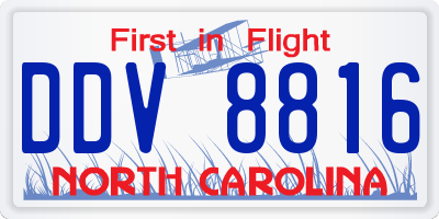 NC license plate DDV8816