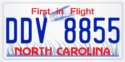 NC license plate DDV8855