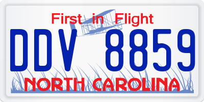 NC license plate DDV8859