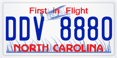 NC license plate DDV8880