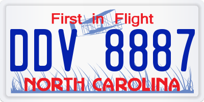 NC license plate DDV8887
