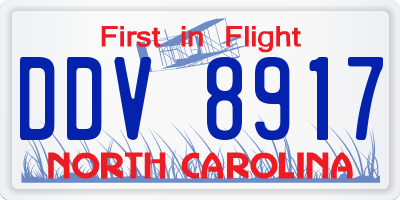NC license plate DDV8917