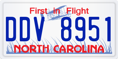 NC license plate DDV8951