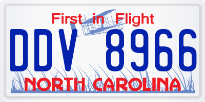 NC license plate DDV8966