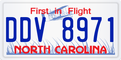 NC license plate DDV8971
