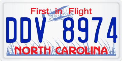 NC license plate DDV8974