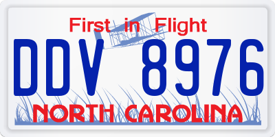 NC license plate DDV8976