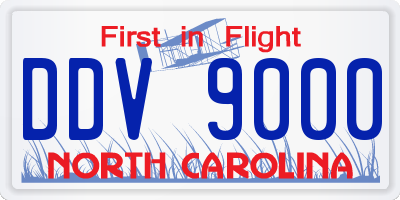 NC license plate DDV9000