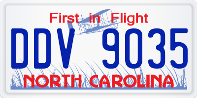 NC license plate DDV9035
