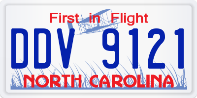 NC license plate DDV9121