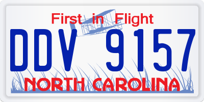 NC license plate DDV9157
