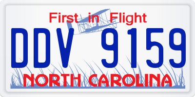 NC license plate DDV9159