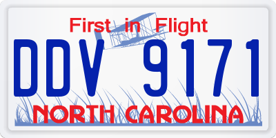 NC license plate DDV9171