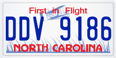 NC license plate DDV9186