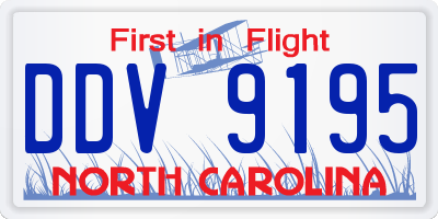 NC license plate DDV9195