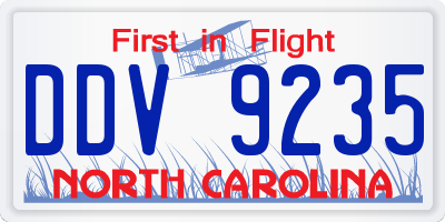 NC license plate DDV9235