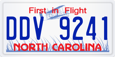 NC license plate DDV9241