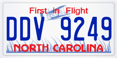 NC license plate DDV9249