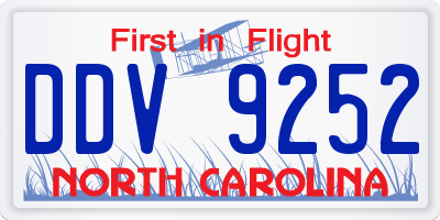 NC license plate DDV9252