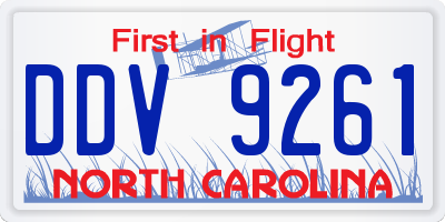 NC license plate DDV9261