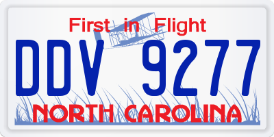 NC license plate DDV9277
