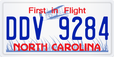 NC license plate DDV9284