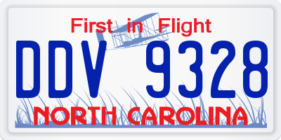 NC license plate DDV9328