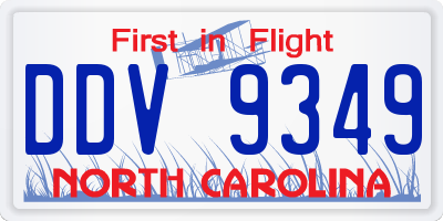 NC license plate DDV9349