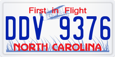 NC license plate DDV9376