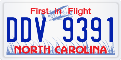 NC license plate DDV9391