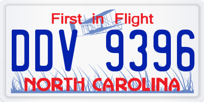 NC license plate DDV9396