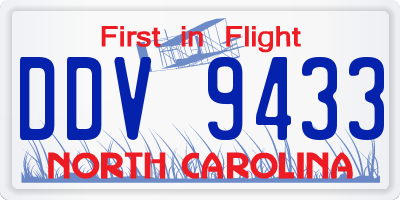 NC license plate DDV9433