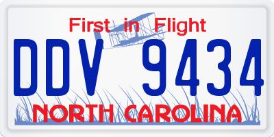 NC license plate DDV9434