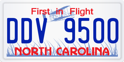 NC license plate DDV9500