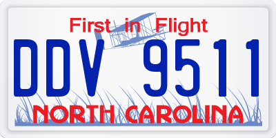 NC license plate DDV9511