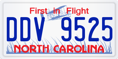 NC license plate DDV9525