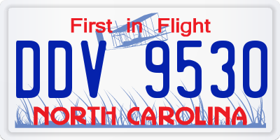 NC license plate DDV9530