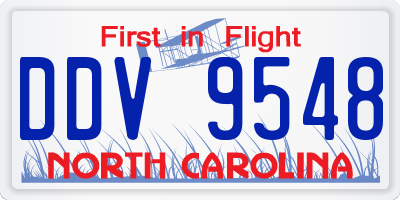 NC license plate DDV9548