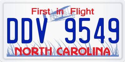 NC license plate DDV9549