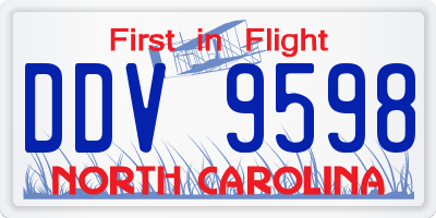 NC license plate DDV9598