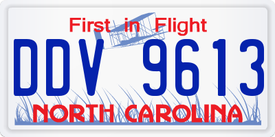 NC license plate DDV9613