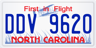 NC license plate DDV9620