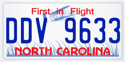 NC license plate DDV9633