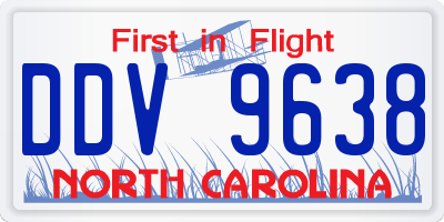NC license plate DDV9638