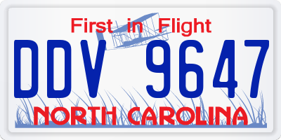 NC license plate DDV9647