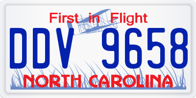 NC license plate DDV9658
