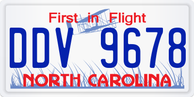 NC license plate DDV9678