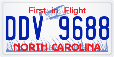 NC license plate DDV9688