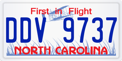NC license plate DDV9737